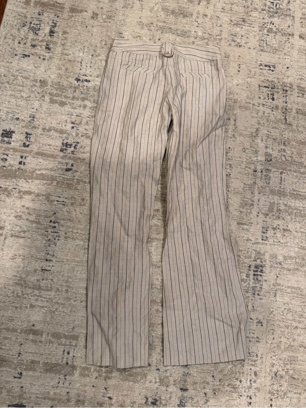 le château Cream Trousers with Navy Pinstripes
